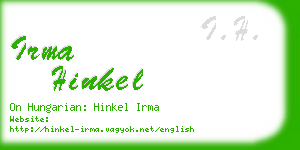 irma hinkel business card